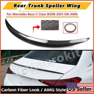 For Mercedes C-Class W206 C300 2021-ON AMG Carbon Look Rear Trunk Spoiler Wing • $69.99