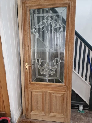 £250 • Buy Victorian Stained Glass Internal Pine Door Antique 31.6 × 78.8