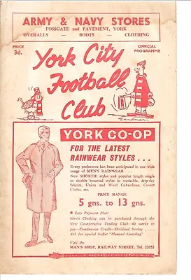 60-61 York City V Mansfield Town 29/10/60 • £3.99