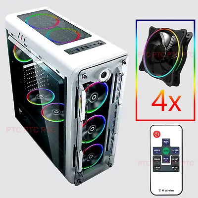 Mid Tower Gaming Case GX Optical Full ATX Computer PC Case 4x RGB White Coated • $138