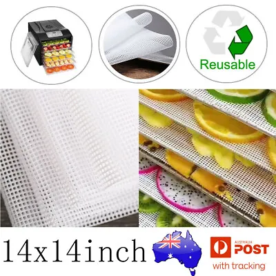 6/12x Reusable Non Stick Silicone Dehydrator Sheets For Fruit Dryer Mesh Food • $17.94