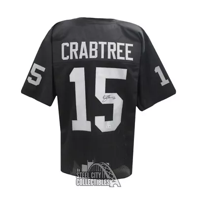 Michael Crabtree Autographed Oakland Custom Black Football Jersey - BAS • $71.95