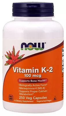 $19.87 • Buy Now Foods Vitamin K-2 100 Mcg 250 VegCap