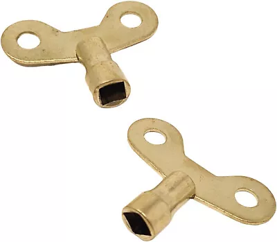 Brass Radiator Keys Rad Bleed Vent Air Lock Key Plumbers Valve Key (Pack Of 2) • £2.29