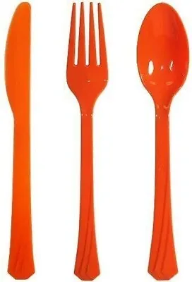 Cutlery Party  Spoons Fork & Knife  18 Pieces Set  Solid Colours • £4.99