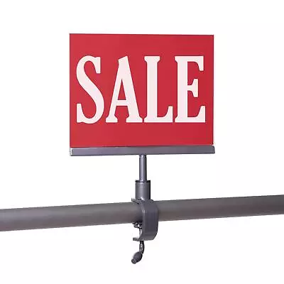 STORE FIXTURES DIRECT Grey Universal Clamp On 5.5  X 7  Acrylic Frame Sign Ho... • $23.99