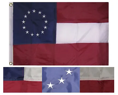 2x3 Embroidered Sewn First National Stars And Bars 13 300D Nylon Flag 2'x3'  • $27.76