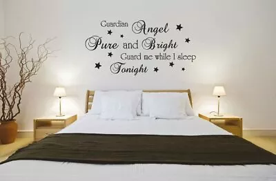£6.99 • Buy Wall Art Guardian Angel Bedroom Vinyl Wall Art Sticker Decal Mural 
