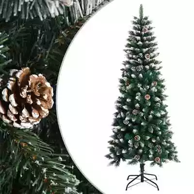 5.9FT Bushy Artificial Christmas Tree With Stand Green PVC Xmas Cone Decorations • $157.49