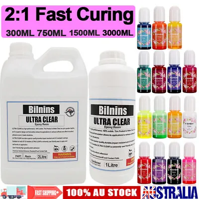 Epoxy Resin 2:1 AB Kit Craft Coating 15 Color Pigment Paste Crystal Liquid Kit • $4.99