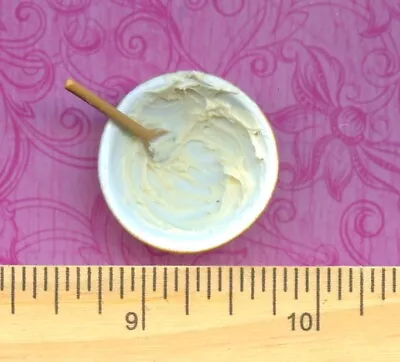 Dollhouse Miniature Messy Bowl Vanilla & Spoon • $4.95