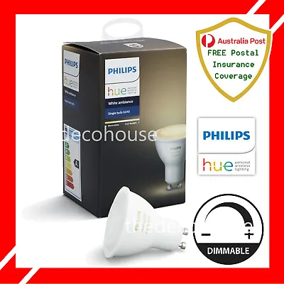 PHILIPS Hue White Ambiance GU10 5.5W Dimmable Smart LED Downlight - Retail Pack • $29