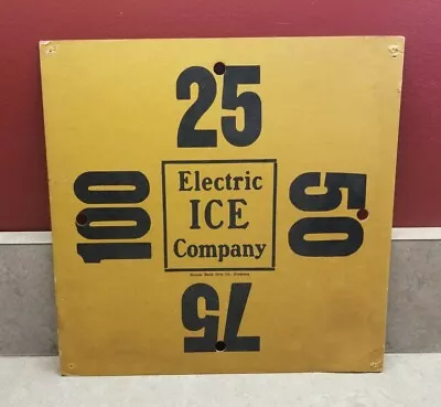 Vintage Electric Ice Co. Delivery Sign 25 50 75 100 Card Fredonia KS Cardboard A • $17.99