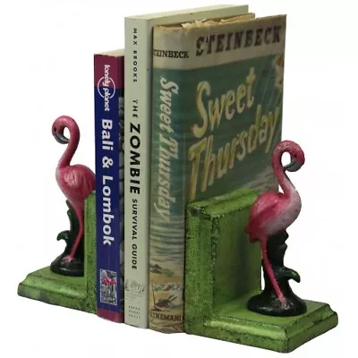 Cast Iron Pink Flamingo Bookends Small • $57