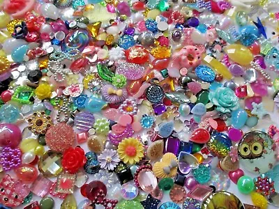 Mixed Shapes Stars Hearts Flowers Embellishments Gems Cabochons Charms Beads Dec • £2.99