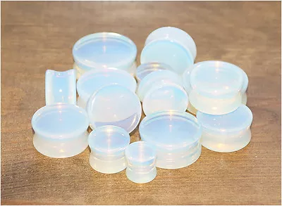 £5 • Buy Opalite Glass Double Flare Organic Ear Plugs Stretchers Tunnels 3.2mm - 25mm