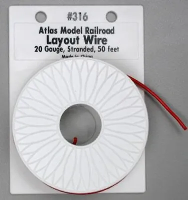 Atlas Layout Wire #20 Red 50' - Model Railroad Hook-Up Wire - #316 • $12.41