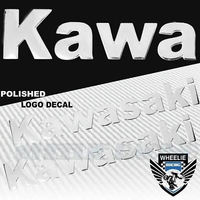 2x 8 X 1.25 3d Polish Abs/shiny Emblem Decal Logo+letter Sticker Kawasaki Chrome • $11.88