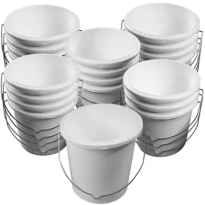 £24.99 • Buy 2.5l Plastic White Paint Kettle Pack Of 20 Paint Pots Painting, Bucket 2.5 Litre