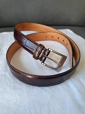 Martin Dingman Alligator Grain & Italian Calfskin Men's Belt Size 36 ~Made In... • $29.99