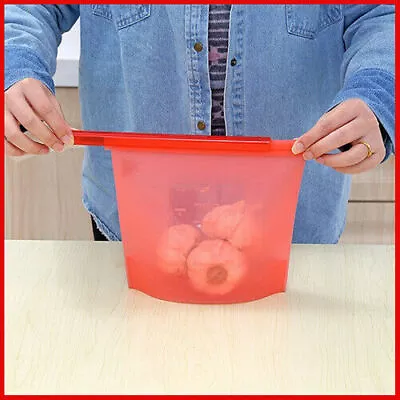 Reusable Silicone Food Fresh Vacuum Bag Sealer Milk Fruit Meat Storage Set Of 3 • $15