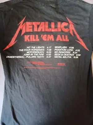 METALLICA - KILL 'EM ALL -  Band Merch Black T-shirt Size Small Modern • $14