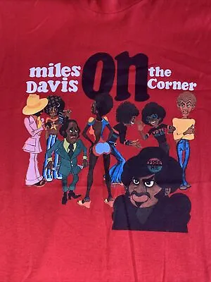 Rare VINTAGE SUPREME Box Logo 2008 Miles Davis  On The Corner  T-Shirt Red Large • £149.99