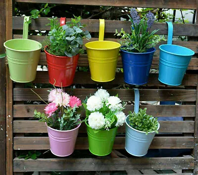 £16.99 • Buy 20Pcs Garden Metal Flower Pots Hanging Pot Basket Bucket Plant Flower Planter
