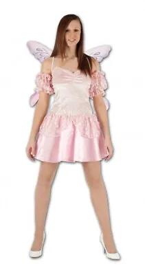 New Ladies Pinky Strappy Outfit Women's Fairy Midi Fancy Dress Party Costume • £14.99