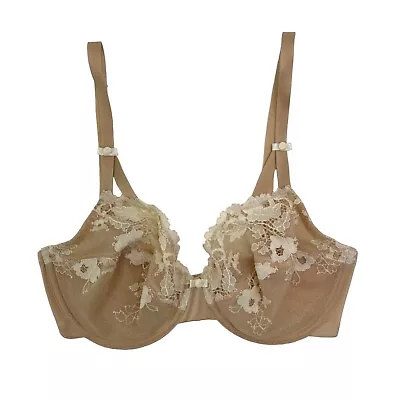 Wacoal 851112 Opulence Mesh Lace Unlined Underwire Bra Ivory 32DD • $26.95