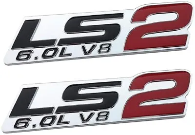 $10.31 • Buy 2 Pack LS2 6.0L V8 Engine Emblems 3D Badge Decal For GM Corvette Holden HSV Red