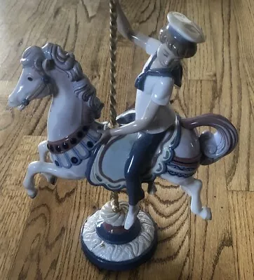 Lladro Boy On Carousel Horse Porcelain Figurine 1470 Jose Puche Damaged  • $119.99