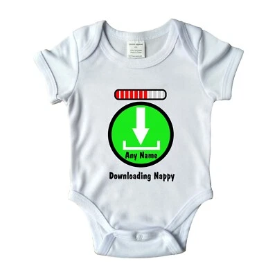 £8.99 • Buy Personalised White Fun Download Print Baby Vest Baby Grow 0-3 Months 3-6 Months