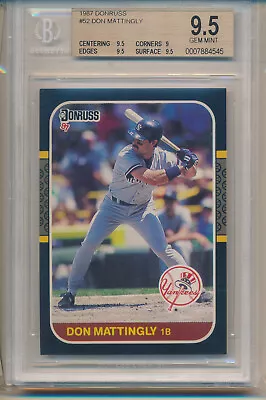 1987 Donruss Don Mattingly (#52) (Subs 3-9.5's/1-9) BGS9.5 BGS • $109.97