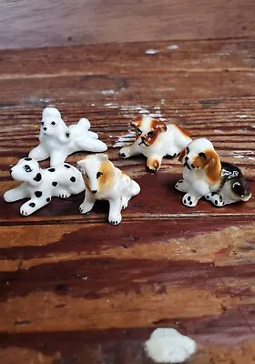 Vintage Puppy Dog Miniature Mini Lot Collie Dalmatian Poodle Figurine Figures  • $33.99