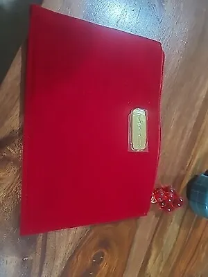 Mac Make Up Bag. Red Felt. Small 20cm X 14cm • £5.99