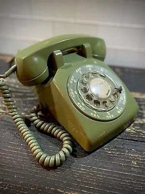 Cool Vintage 1969 Bell System Moss Green Rotory Phone Rare W/Orig. Wall Cord • $79