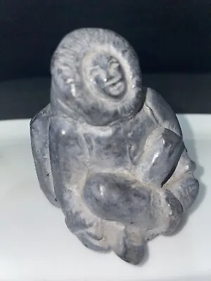 Vintage Canada Eskimo Inuit Art Soap Stone Carving Eskimo With Baby. • £20