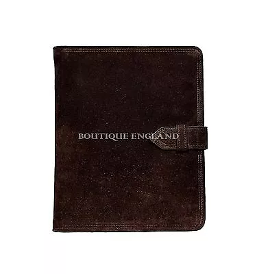 New Deluxe IPAD 2 3 & 4 Brown Suede Real Genuine Leather Luxury Cover Case Stand • £29.99