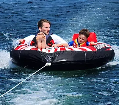 2 Person Towable Inflatable Tube Tow Behind Boating Water Sports Raft Rider NEW • $169.89