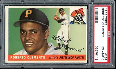 1955 Topps Roberto Clemente Rookie Card #164 RC HOF - Certified PSA 6 (EX-MT) • $6113.25