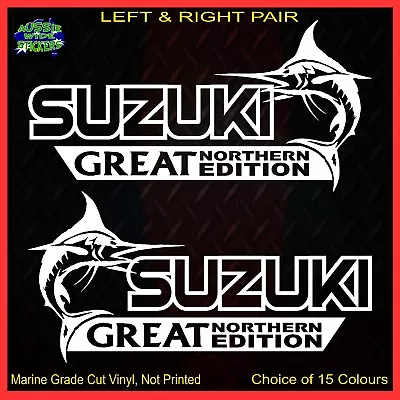 SUZUKI Stickers Accessories Car MX Funny Decal GREAT NORTHERN 200mm PAIR • $12.90