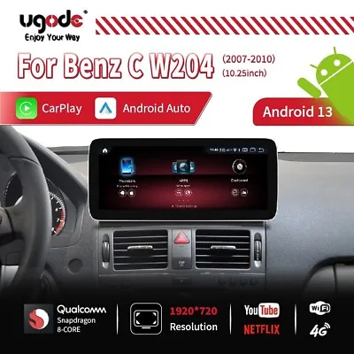 10.25 Android13 Screen Display 8+128G GPS Navigation Mercedes Benz C Class W204 • $469