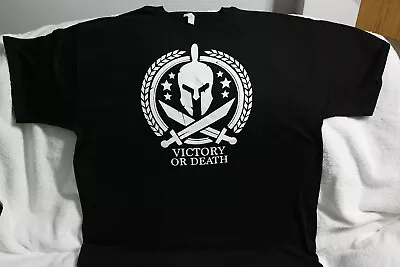 Spartan Helmet Cross Swords Victory Or Death T-shirt • $13.33