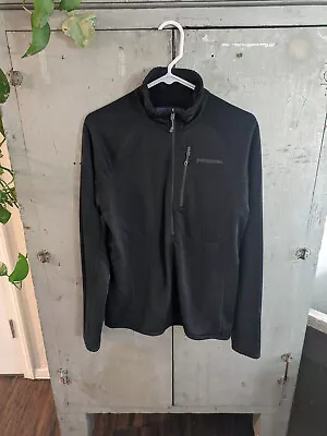Patagonia Regulator R1 1/2 Zip Pullover Jacket Grid Fleece Black Men's Small • $40