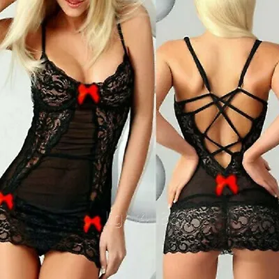 £5.07 • Buy Women Sexy Valentine Lingerie Lace Babydoll Ladies Underwear Nightwear Sleepwear