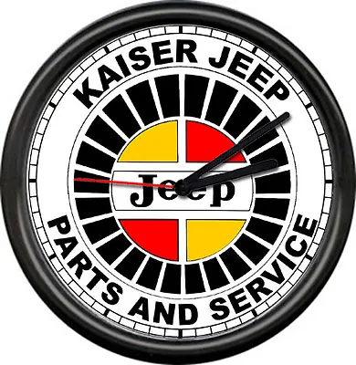 Kaiser Jeep Sales Parts Service Dealer Automobile Retro Car Sign Wall Clock • $26.95