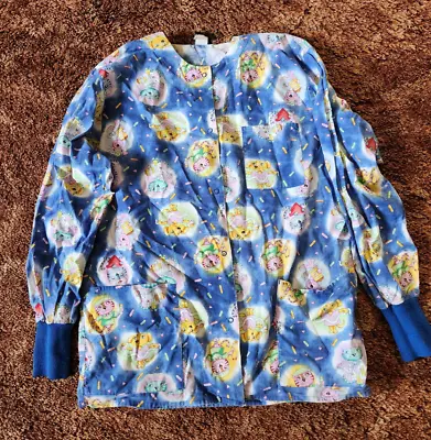 $15 • Buy Barco Uniforms Cats And Dogs Medical Vet Long Sleeve Size Medium Scrub Top