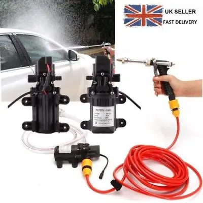 £18.99 • Buy Portable 12V Car High Pressure Washer Water Pump Kit Jet Wash Cleaner Hose Van