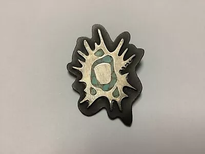 Sterling Silver Modernist Pin Brooch Pendant Taxco 925 JH TURQUOISE • $35
